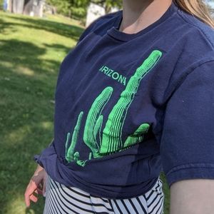 Vtg Cactus Arizona Tshirt 80s Retro Shirt Blue Med